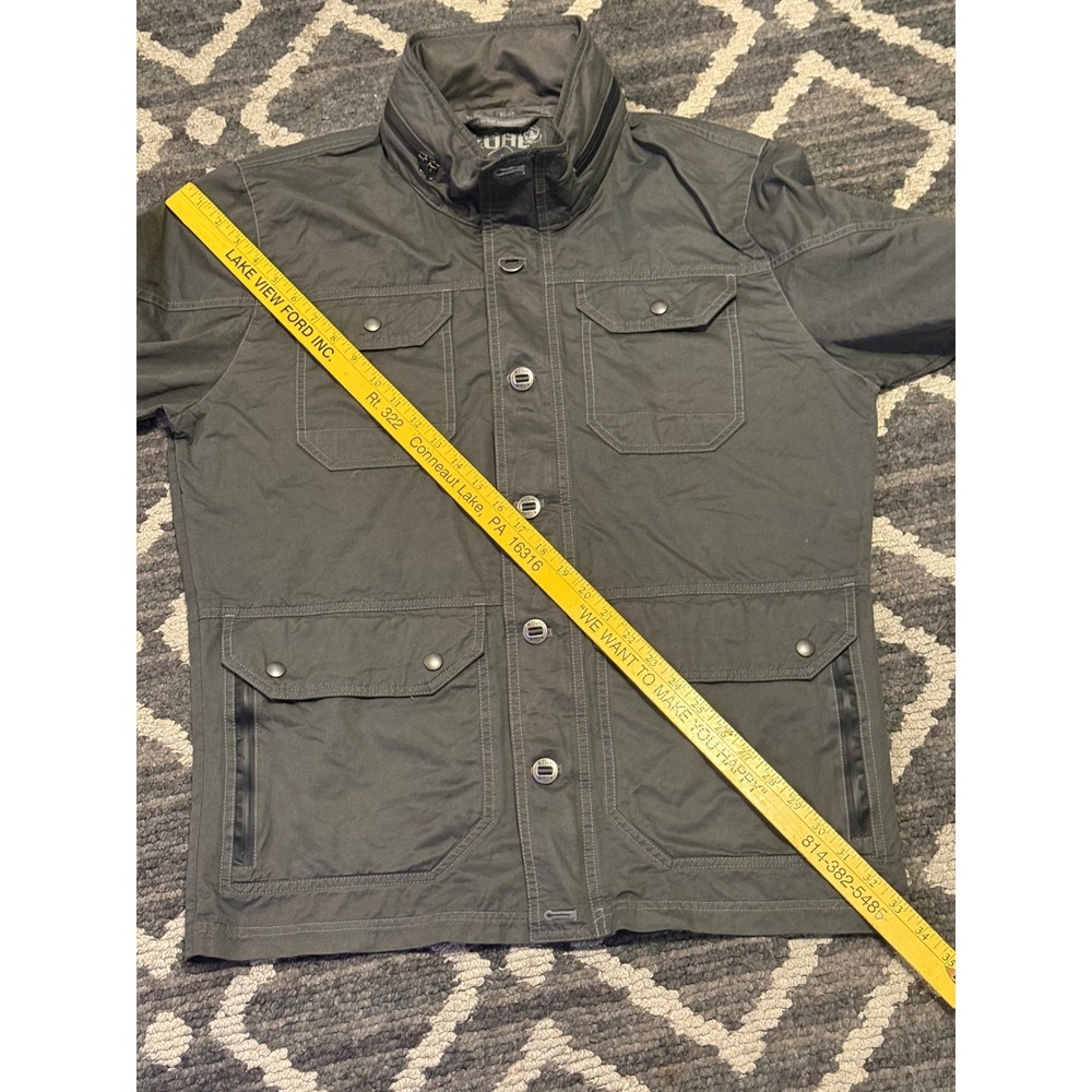 Kuhl Mens Charcoal Grey Field Jacket Medium Full Zip Snap Utility Outdoor Coat - Picture 5 of 9